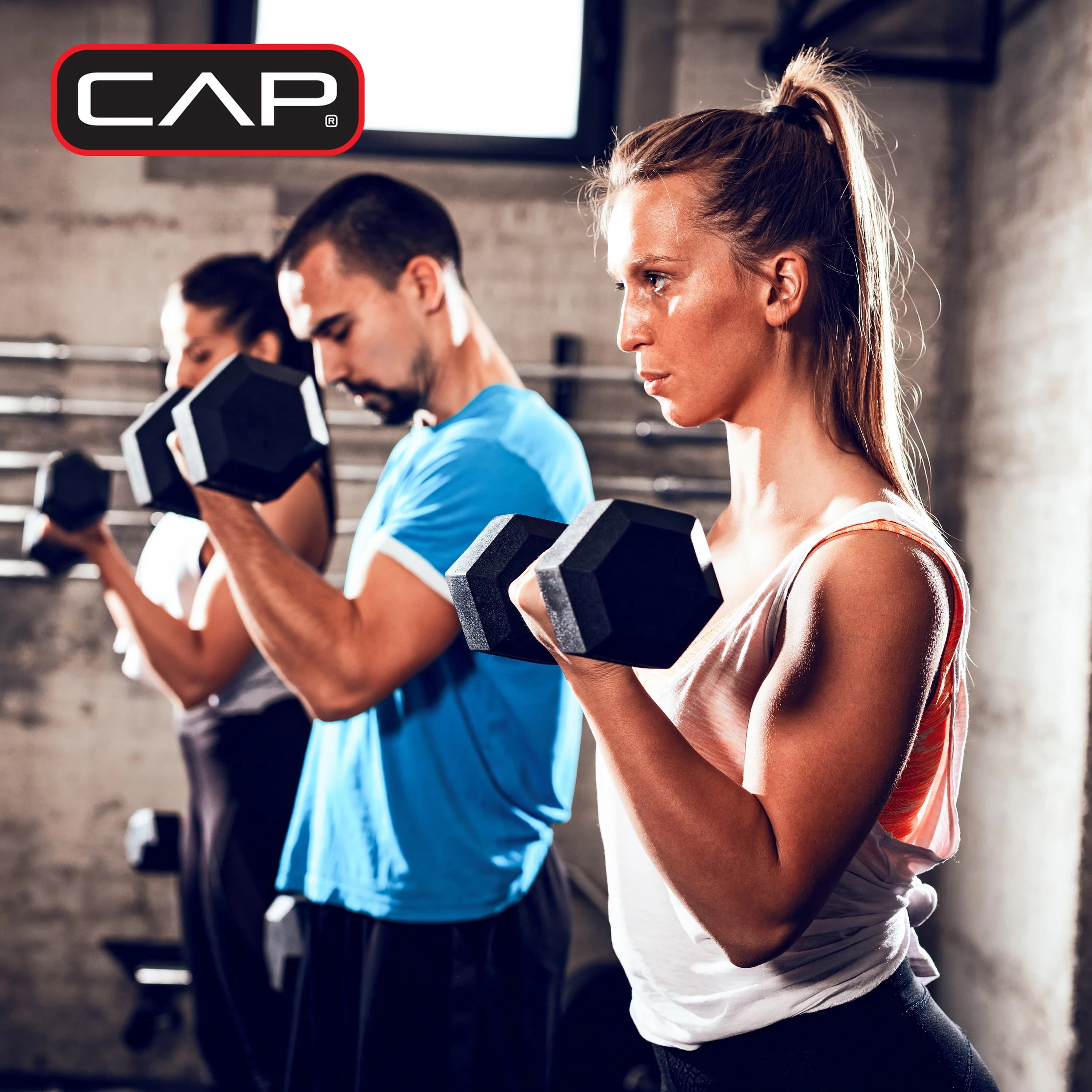 CAP Barbell, 3lb Rubber Hex Dumbbell, Single