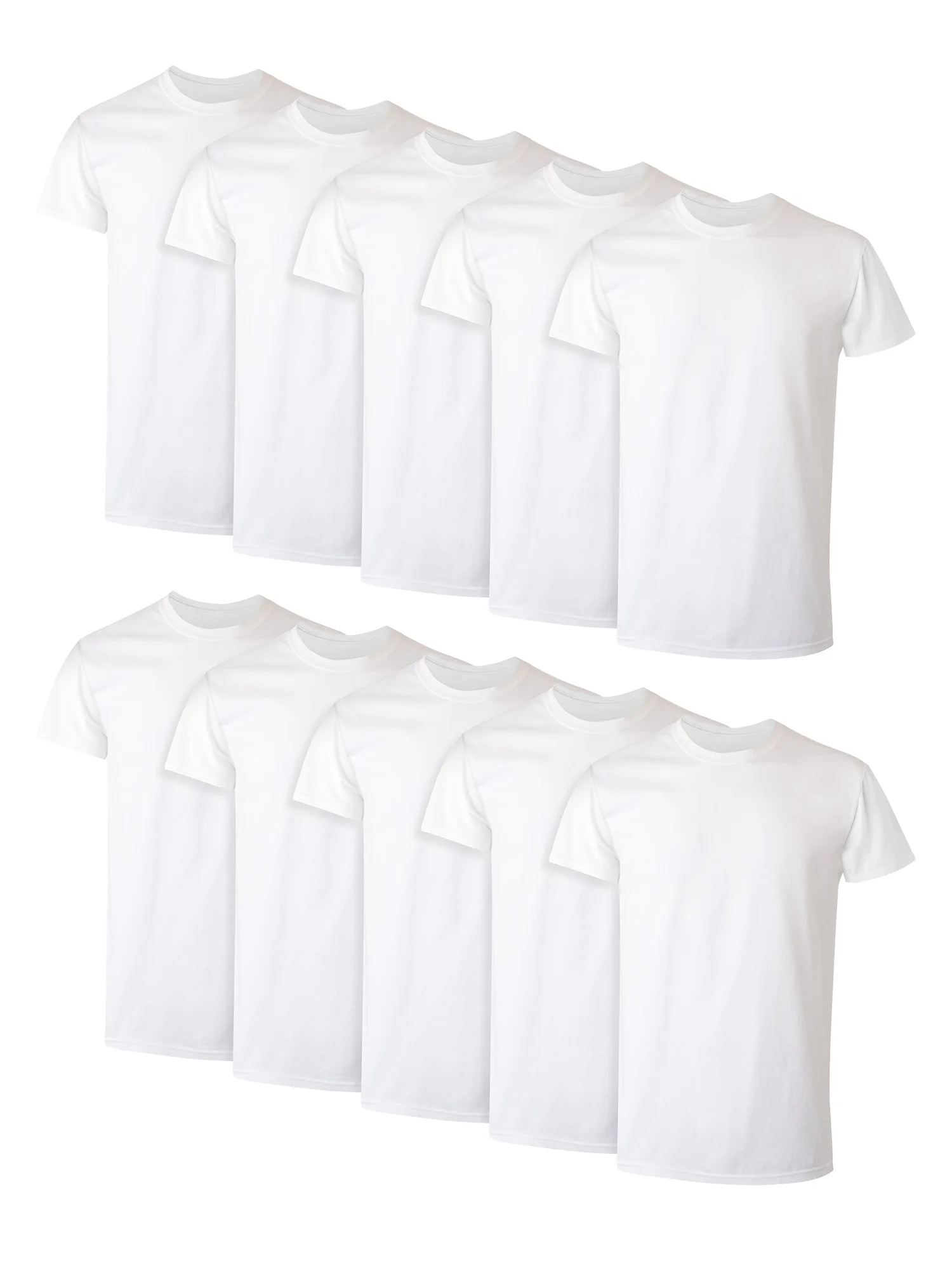 Hanes Men's Super Value Pack White Crew T-Shirt Undershirts, 10 Pack